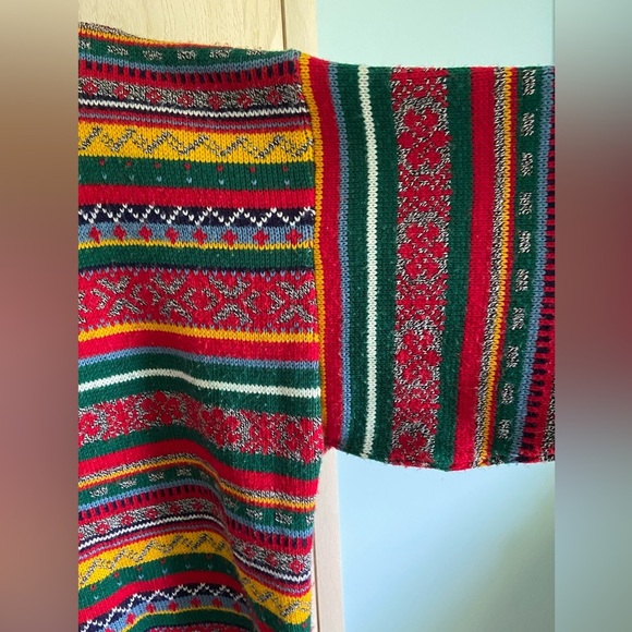 Vintage GINO PARIS Colorful Multicolor Cardigan Sweater made in France Sz Large - Picture 2 of 12